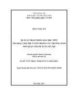 Quản lý hoạt động dạy học môn âm nhạc cho trẻ 5 tuổi trong các trường mầm non quận thanh xuân, hà nội 