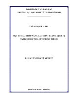 Một số giải pháp nâng cao chất lượng dịch vụ tại kho bạc nhà nước bình thuận 