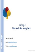 Bài giảng Lập trình hướng đối tượng (dùng Java) Chương 4  Trần Minh Thái (2017)