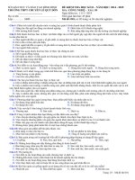 Đề thi học kì 2 môn Công nghệ lớp 10 trường THPT Chuyên Lê Quý Đôn, Bình Định năm học 2014  2015