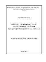 Giảng dạy các bài tập kỹ thuật cho đàn tỳ bà hệ trung cấp tại học viện ÂNQGVN 