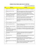 COMON STRUCTURES USED IN IELTS WRITING