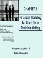 Managerial accounting and introduction to concepts methods and user 11e by maher chapter 06 