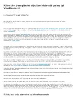 Kiếm tiền đơn giản từ việc làm khảo sát online tại VinaResearch