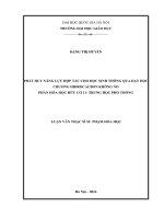 Phát huy năng lực hợp tác cho học sinh thông qua dạy học  hiđrocacbon không no phần hóa học hữu cơ 11   THPT 