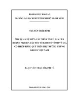 Mối quan hệ giữa các nhân tố cơ bản của doanh nghiệp, các yếu tố kinh tế vĩ mô và giá cổ phiếu hàng quý trên thị trường chứng khoán việt nam 