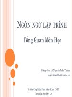 Bài giảng Ngôn ngữ lập trình Tổng quan môn học  Lê Nguyễn Tuấn Thành