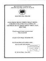 Giải pháp hoàn thiện hoạt động chuỗi cung ứng của công ty cổ phần xuất nhập khẩu thủy sản bến tre 