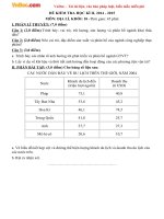 Đề thi học kì 2 môn Địa lý lớp 10 trường THPT Phan Ngọc Hiển, Cà Mau năm 2015 