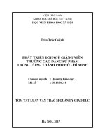 Phát triển đội ngũ giảng viên trường cao đẳng sư phạm trung ương thành phố hồ chí minh tt 