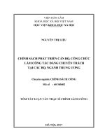 Chính sách phát triển cán bộ, công chức làm công tác đảng chuyên trách tại các bộ, ngành trung ương tt 