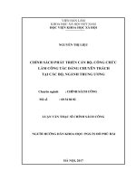 Chính sách phát triển cán bộ, công chức làm công tác đảng chuyên trách tại các bộ, ngành trung ương