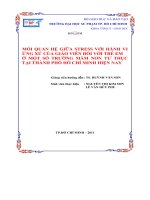 MỐI QUAN HỆ GIỮA STRESS VỚI HÀNH VI ỨNG XỬ CỦA GIÁO VIÊN