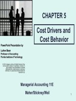 Managerial accounting and introduction to concepts methods and user 11e by maher chapter 05 