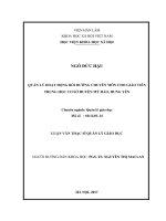 Quản lý hoạt động bồi dưỡng chuyên môn cho giáo viên trung học cơ sở huyện mỹ hào, hưng yên 