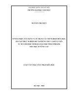 Tuyển chọn, xây dựng và sử dụng các thí nghiệm hóa học, bài tập thực nghiệm để tạo hứng thú và rèn luyện tư duy cho học sinh qua dạy học phần phi kim, hóa học 10 nâng cao 