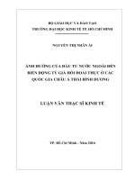 Ảnh hưởng của đầu tư nước ngoài đến biến động tỷ giá hối đoái thực ở các quốc gia châu á thái bình dương 