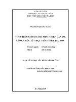 Thực hiện chính sách phát triển cán bộ, công chức từ thực tiễn tại tỉnh Lạng Sơn