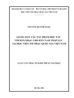 Giảng dạy các tác phẩm độc tấu với dàn nhạc cho đàn tam thập lục tại học viện âm nhạc quốc gia việt nam 