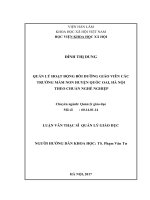 Quản lý hoạt động bồi dưỡng giáo viên các trường mầm non huyện Quốc Oai, Hà Nội theo chuẩn nghề nghiệp
