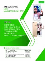 PHÂN TÍCH CÁC HOẠT ĐỘNG MARKETING CỦA THƯƠNG HIỆU ĐIỆN THOẠI OPPO