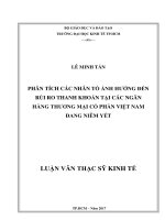 Phân tích các nhân tố ảnh hưởng đến rủi ro thanh khoản tại các ngân hàng thương mại cổ phần việt nam đang niêm yết 