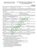 0 đề thi thử quốc gia lần 2   2016   môn vật lí   trường THPT chuyên khoa học tự nhiên   trường đh khoa học tự nhiên   ĐHQG hà nội