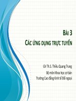 Bài giảng Tin học văn phòng 2 Bài 3  ThS. Thiều Quang Trung