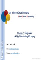 Bài giảng Lập trình hướng đối tượng (dùng Java) Chương 1  Trần Minh Thái (2017)