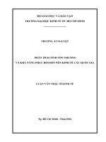 Phân tích tính tổn thương và khả năng phục hồi đến nền kinh tế các quốc gia 