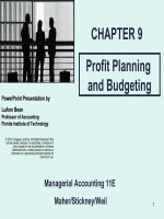 Managerial accounting and introduction to concepts methods and user 11e by maher chapter 09 