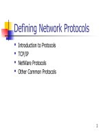 Lecture Networking essentials plus (3 e)  Chapter 6 Defining network protocols