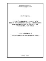 Luận cứ khoa học và thực tiễn để xây dựng chỉ số đánh giá chất lượng chương trình bồi dưỡng cán bộ, công chức, viên chức 