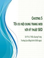 Bài giảng Tin học văn phòng 2 Bài 5  ThS. Thiều Quang Trung
