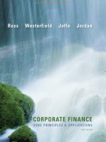 Corporate finance 3rd by ross wester jaffe and jordan