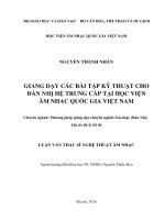 Giảng dạy các bài tập kỹ thuật cho đàn nhị hệ trung cấp tại học viện âm nhạc quốc gia việt nam 