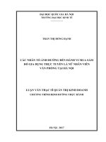 Các nhân tố ảnh hưởng đến hành vi mua sắm đồ gia dụng trực tuyến là nữ nhân viên văn phòng tại hà nội (Tóm tắt, trích đoạn)