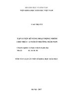 Tập luyện kĩ năng hoạt động nhóm cho trẻ 5 6 tuổi ở trường mầm non (tt) 