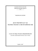Quản trị nhân lực tại đài phát thanh và truyền hình hà nội (Tóm tắt, trích đoạn)