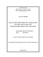 Quản lý hoạt động kiểm tra - đánh giá kết quả học tập của học viên Trường Đại học Phòng cháy chữa cháy