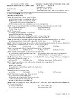 Đề thi học kì 2 môn Địa lý lớp 10 trường THPT Chuyên Lê Quý Đôn, Bình Định năm học 2014  2015 