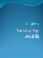 Bài giảng Cơ sở dữ liệu nâng cao  Chapter 7 Maintaining high availability