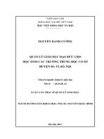 Quản lí giáo dục đạo đức cho học sinh các trường trung học cơ sở huyện Ba Vì, Hà Nội