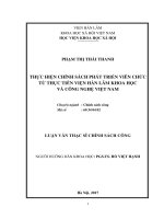 Thực hiện chính sách phát triển viên chức từ thực tiễn viện hàn lâm khoa học và công nghệ việt nam 