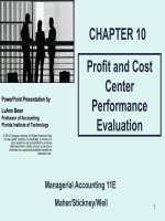 Managerial accounting and introduction to concepts methods and user 11e by maher chapter 10 
