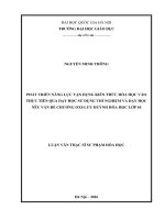 Phát triển năng lực vận dụng kiến thức hóa học vào thực tiễn qua dạy học sử dụng thí nghiệm và dạy học nêu vấn đề chương oxi lưu huỳnh hóa học lớp 10 