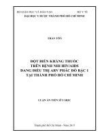 Đột biến kháng thuốc trên bệnh nhi HIVAIDS đang điều trị ARV phác đồ bậc 1 tại thành phố hồ chí minh 