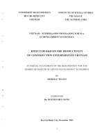Effect of rd on the productivity of construction enterprises in vietnam 