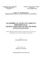 An empirical study on company performance listed companies on ho chi minh stock exchange  