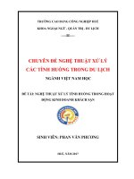 Đề tài nghệ thuật xử lý tình huống trong hoạt động kinh doanh khách sạn